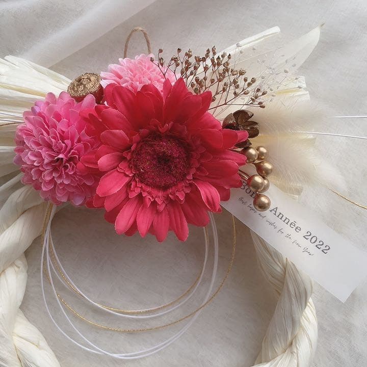 しめ縄　しめ縄飾り　ナチュラル　しめなわ　リース