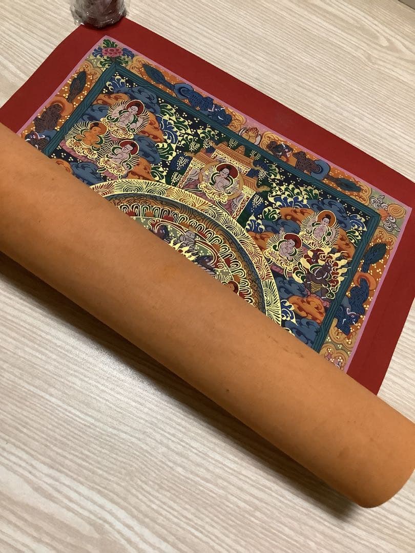 《 チベット密教　新品　1点物 》 手描き　曼荼羅　仏陀　釈迦　仏画　仏教　f9