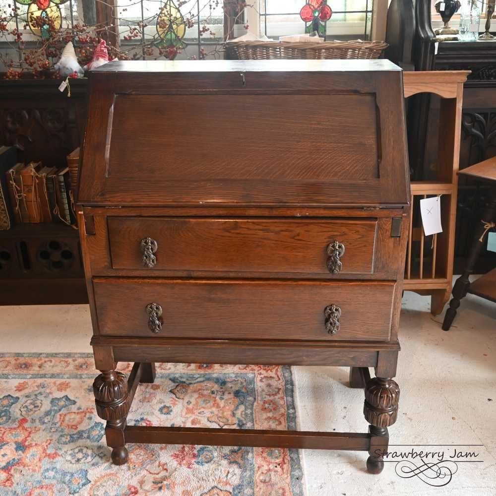 L3710-84 英国アンティーク オーク ライティングビューロー デスク