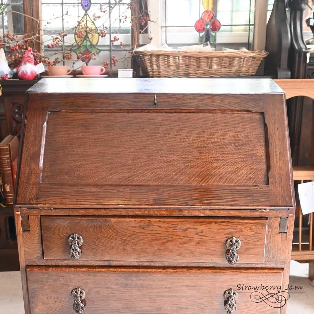 L3710-84 英国アンティーク オーク ライティングビューロー デスク