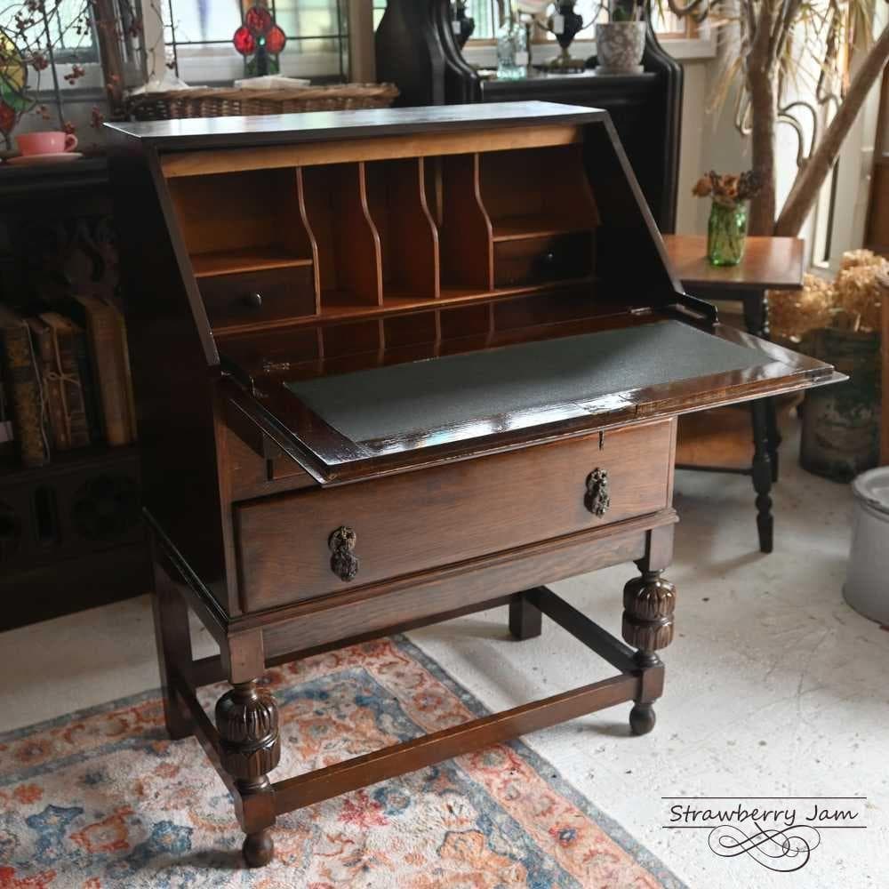 L3710-84 英国アンティーク オーク ライティングビューロー デスク