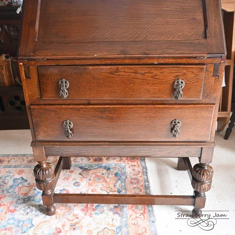 L3710-84 英国アンティーク オーク ライティングビューロー デスク