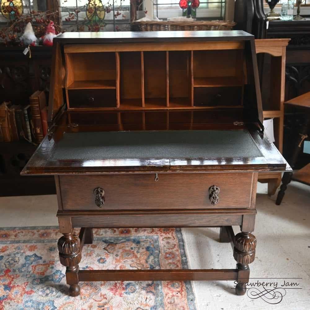 L3710-84 英国アンティーク オーク ライティングビューロー デスク