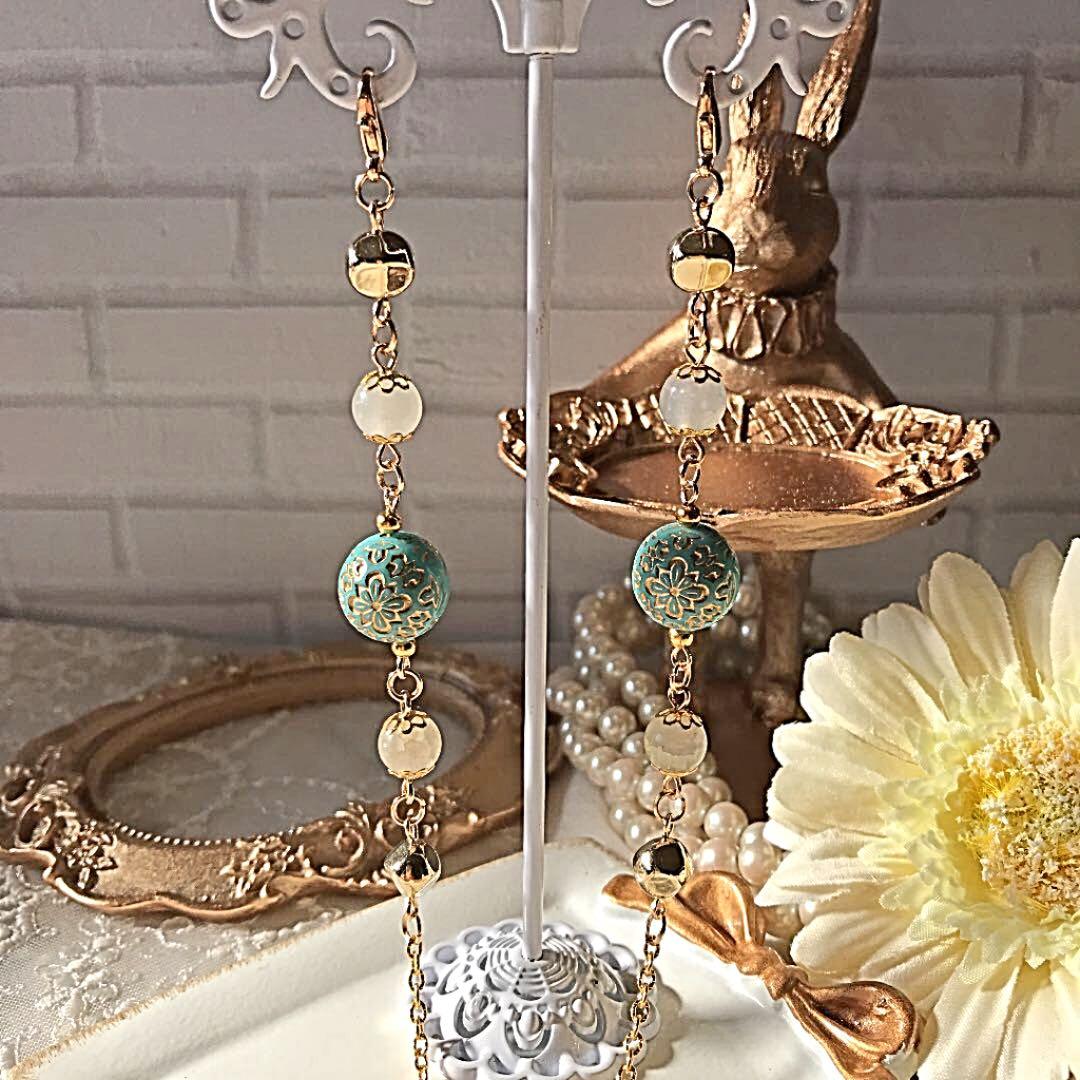 ♪479❤️ アンティーク　ビーズ　マスクチェーン　メガネチェーン　ハンドメイド