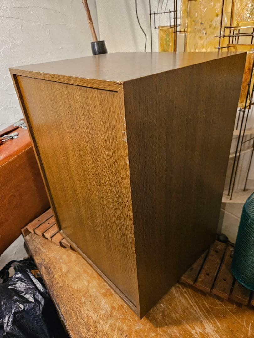 薬箱　引き出し　ラック　レターケース　スチール　木目調　昭和レトロ　アンティーク