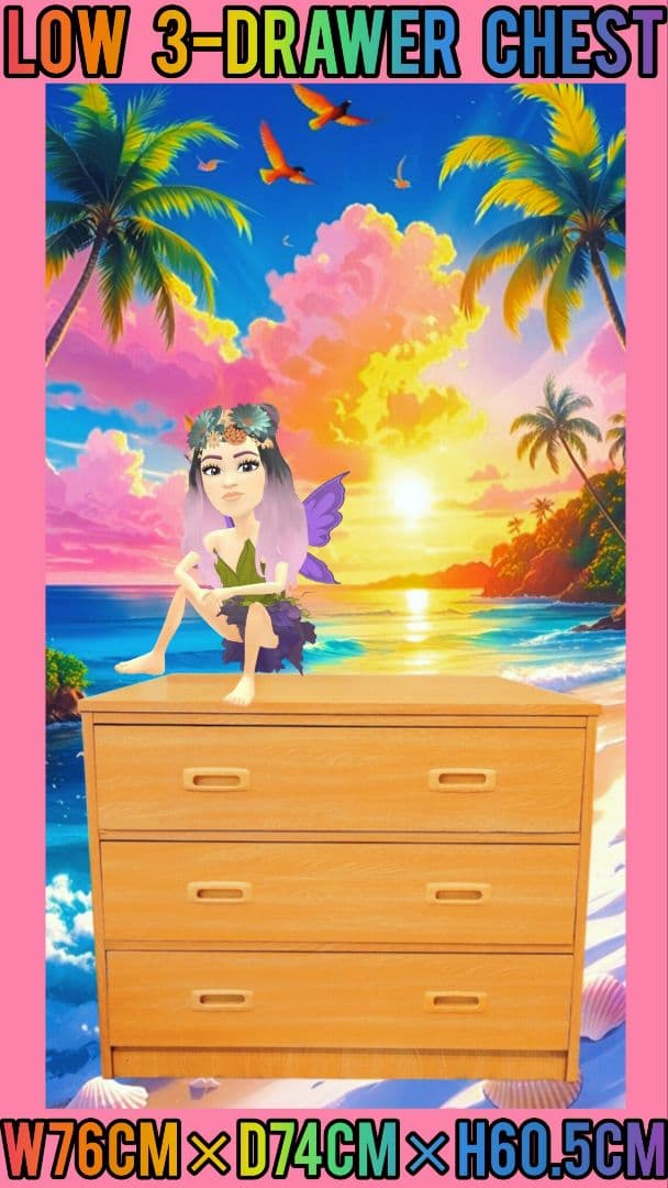 押入れタンス、収納ケース、チェスト、3段、タンス、収納家具、ローチェスト、整理、