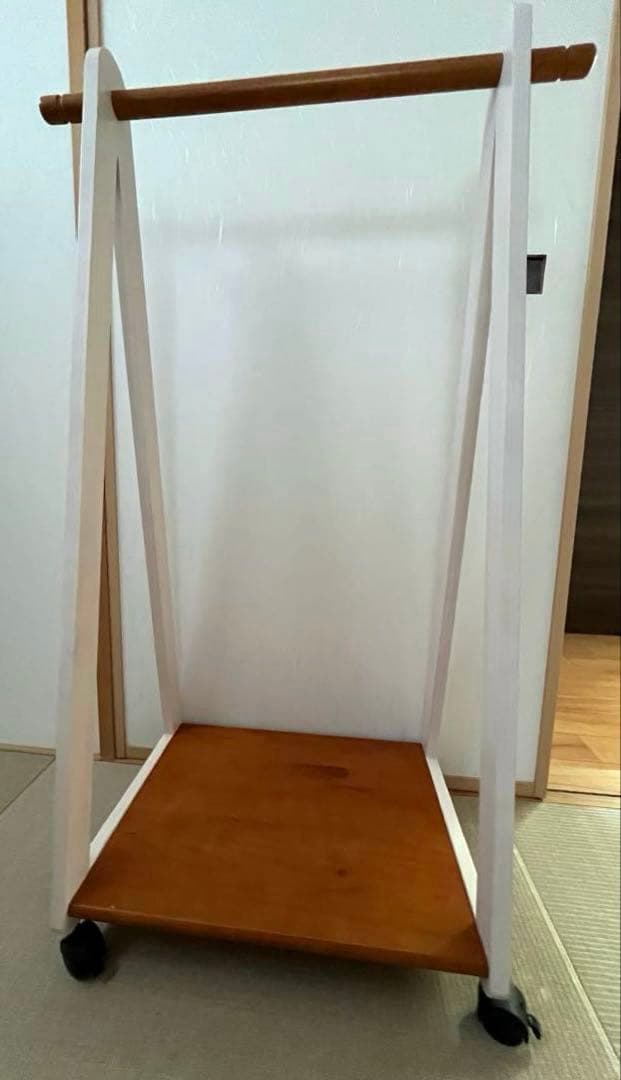 Milk木製ハンガーラック キャスター付き 北欧 木育 キッズ