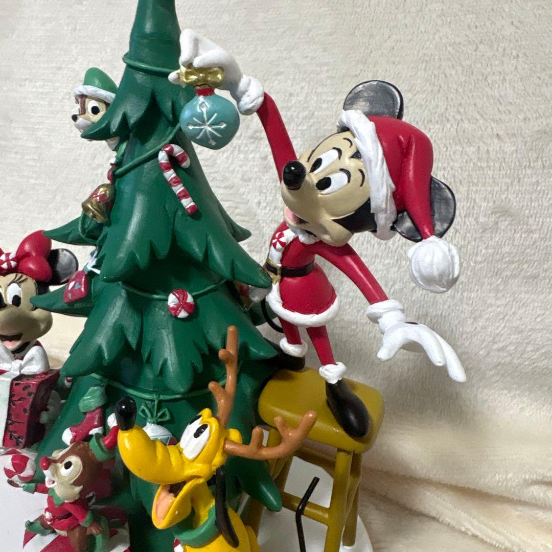 美品ミッキーマウス＆ミニーマウス クリスマス LEDツリーフィギュア