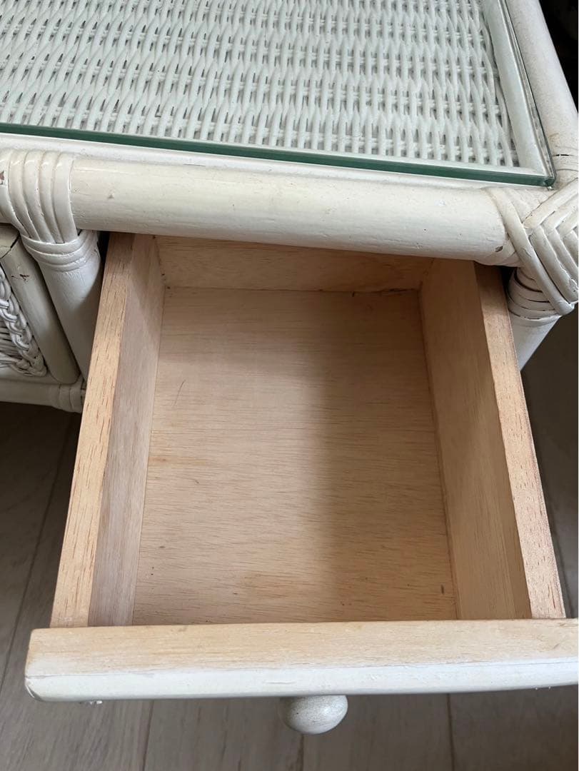 ヴィンテージ　ホワイトラタン　ドレッサー　アンティーク　ビンテージ　希少