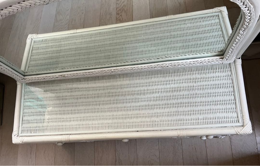 ヴィンテージ　ホワイトラタン　ドレッサー　アンティーク　ビンテージ　希少