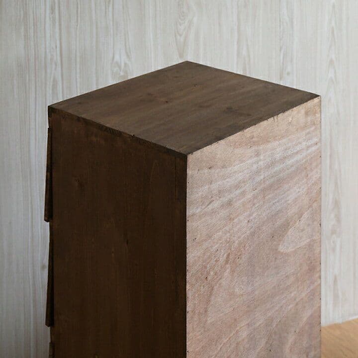 【中古】フラップ扉シューズラック4段 レトロ ヴィンテージ パタパタ下駄箱