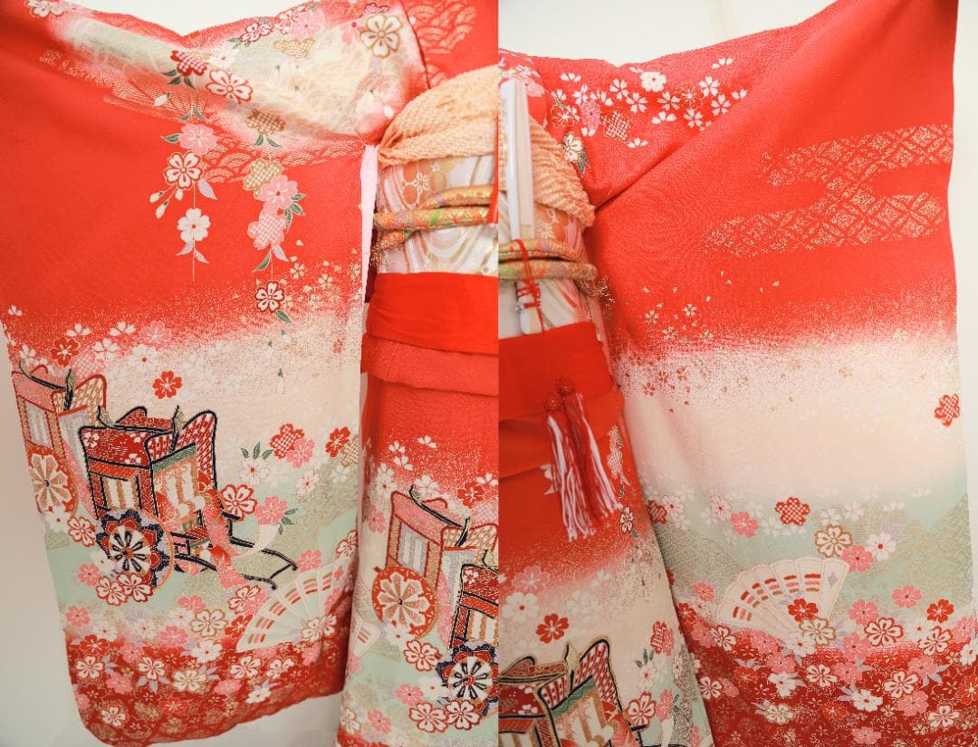 七五三　7歳　正絹　着物　セット　女の子 *a99