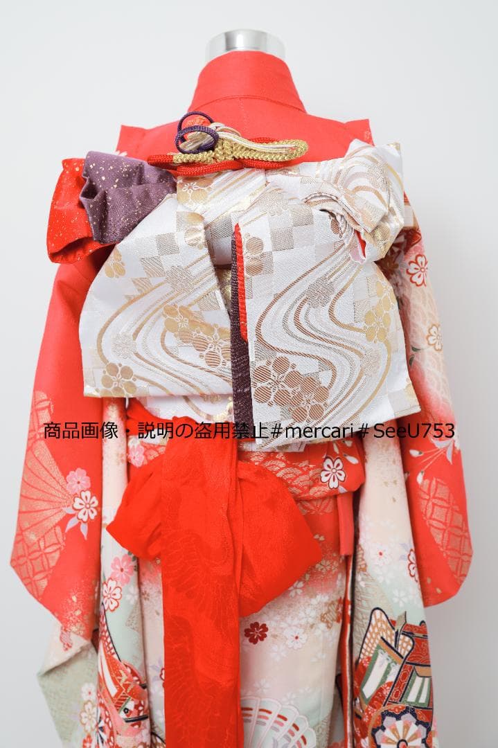 七五三　7歳　正絹　着物　セット　女の子 *a99
