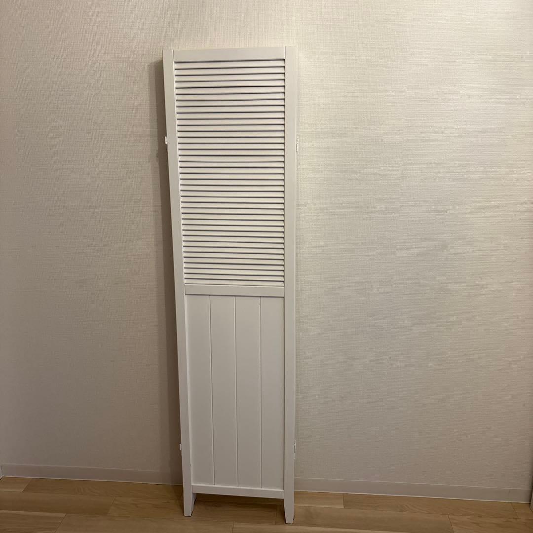 ★処分予定★天然木　木製パーテーション4連　ホワイト