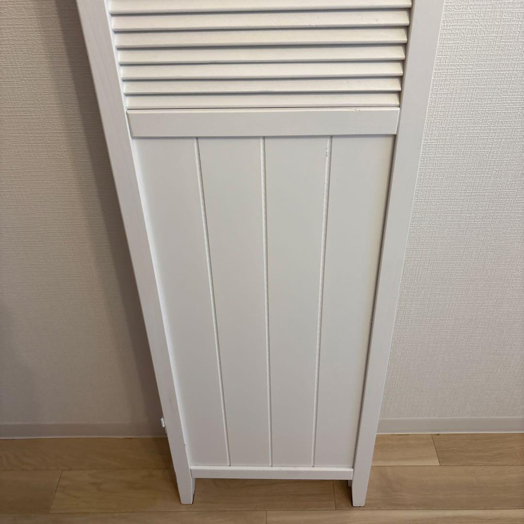 ★処分予定★天然木　木製パーテーション4連　ホワイト