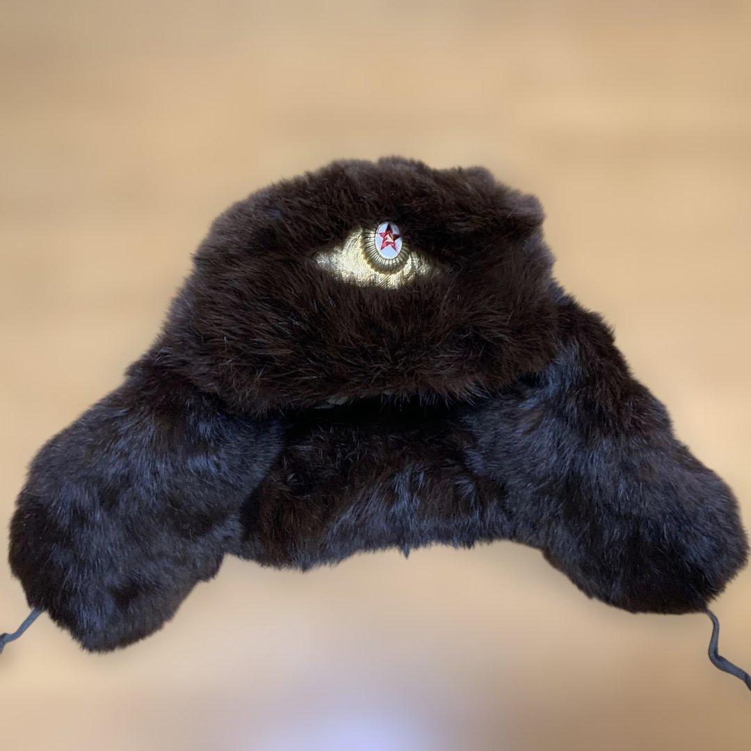 ソ連軍 ウシャンカ帽 リアルミンク - メルカリ