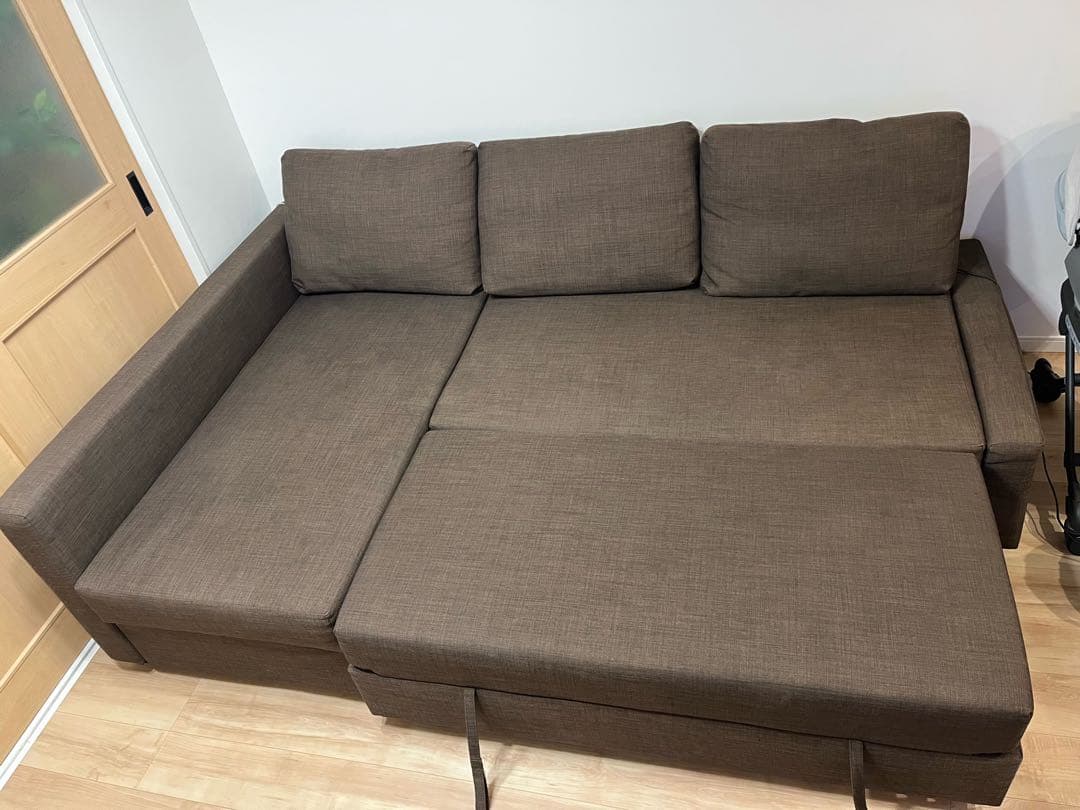 美品【兵庫県伊丹市にて引渡し】IKEA L字ソファベッド 3人掛け 収納付き