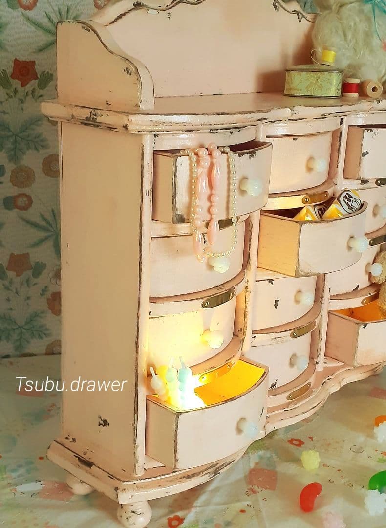 アンティーク・ヴィンテージ調　シャビー　ドロワー　置き型