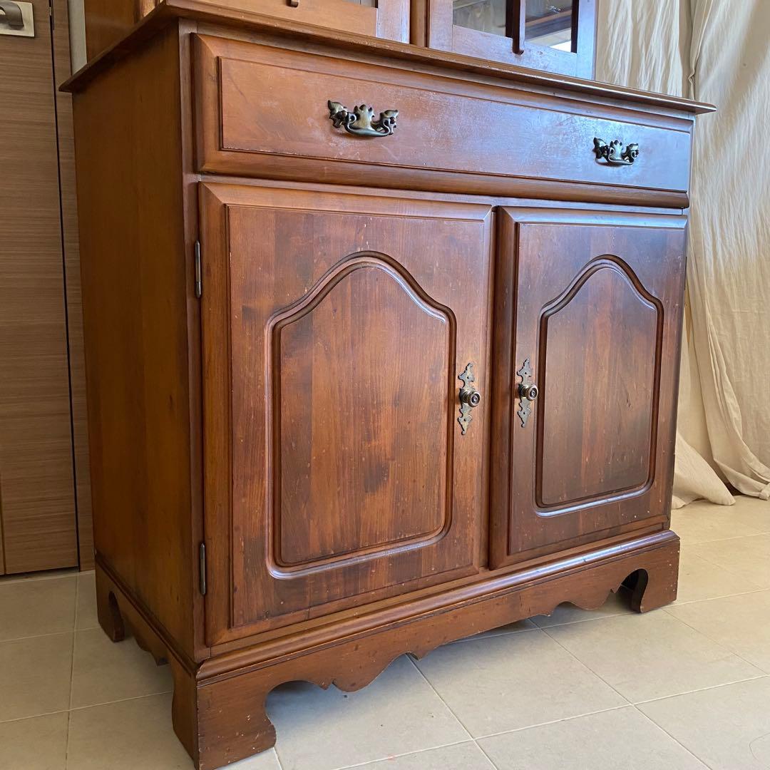 アンティーク　キャビネット　カップボード　シェルフ　食器棚　アメリカ製　北欧