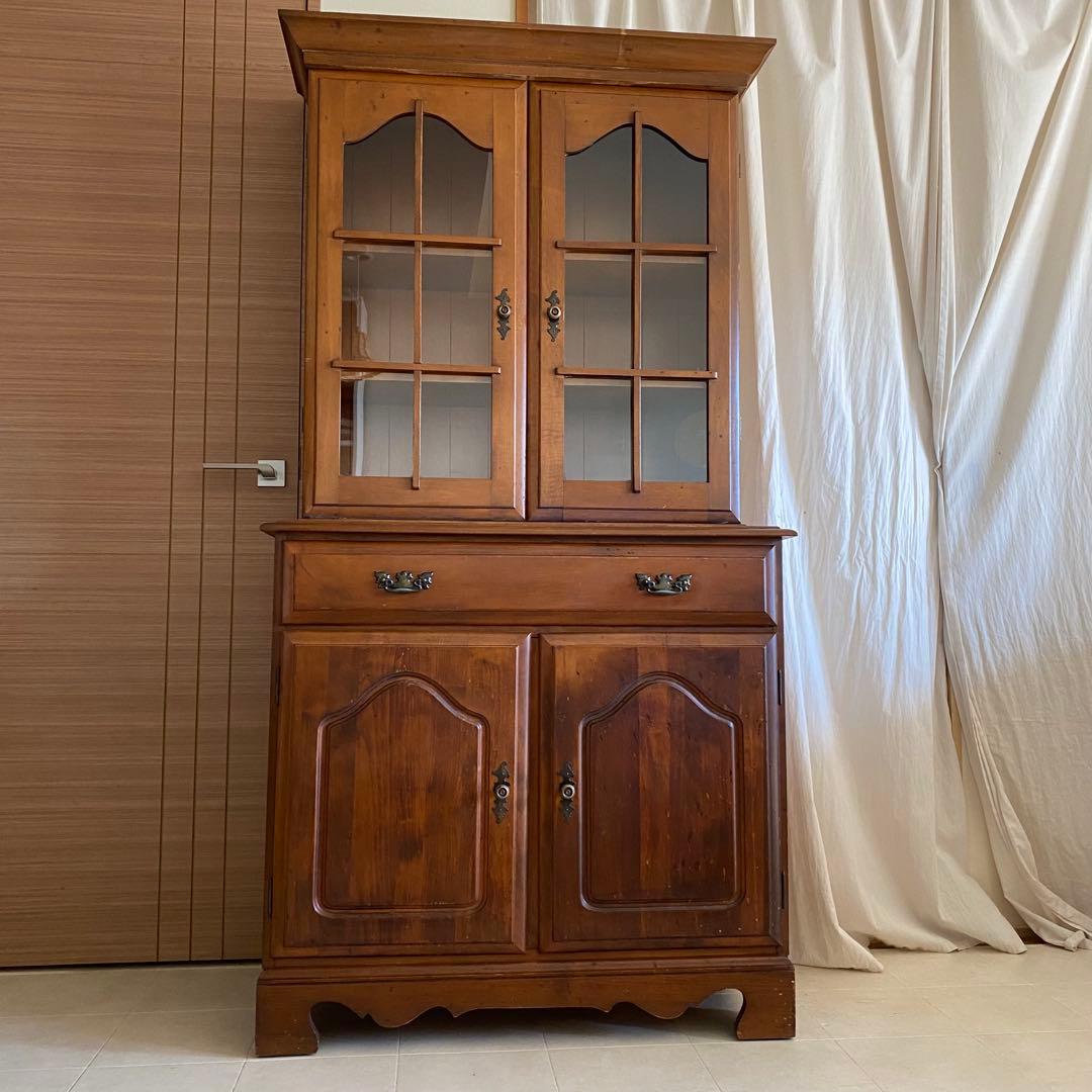 アンティーク　キャビネット　カップボード　シェルフ　食器棚　アメリカ製　北欧