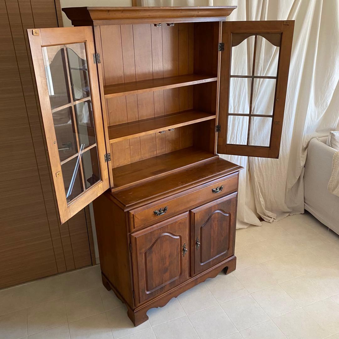 アンティーク　キャビネット　カップボード　シェルフ　食器棚　アメリカ製　北欧