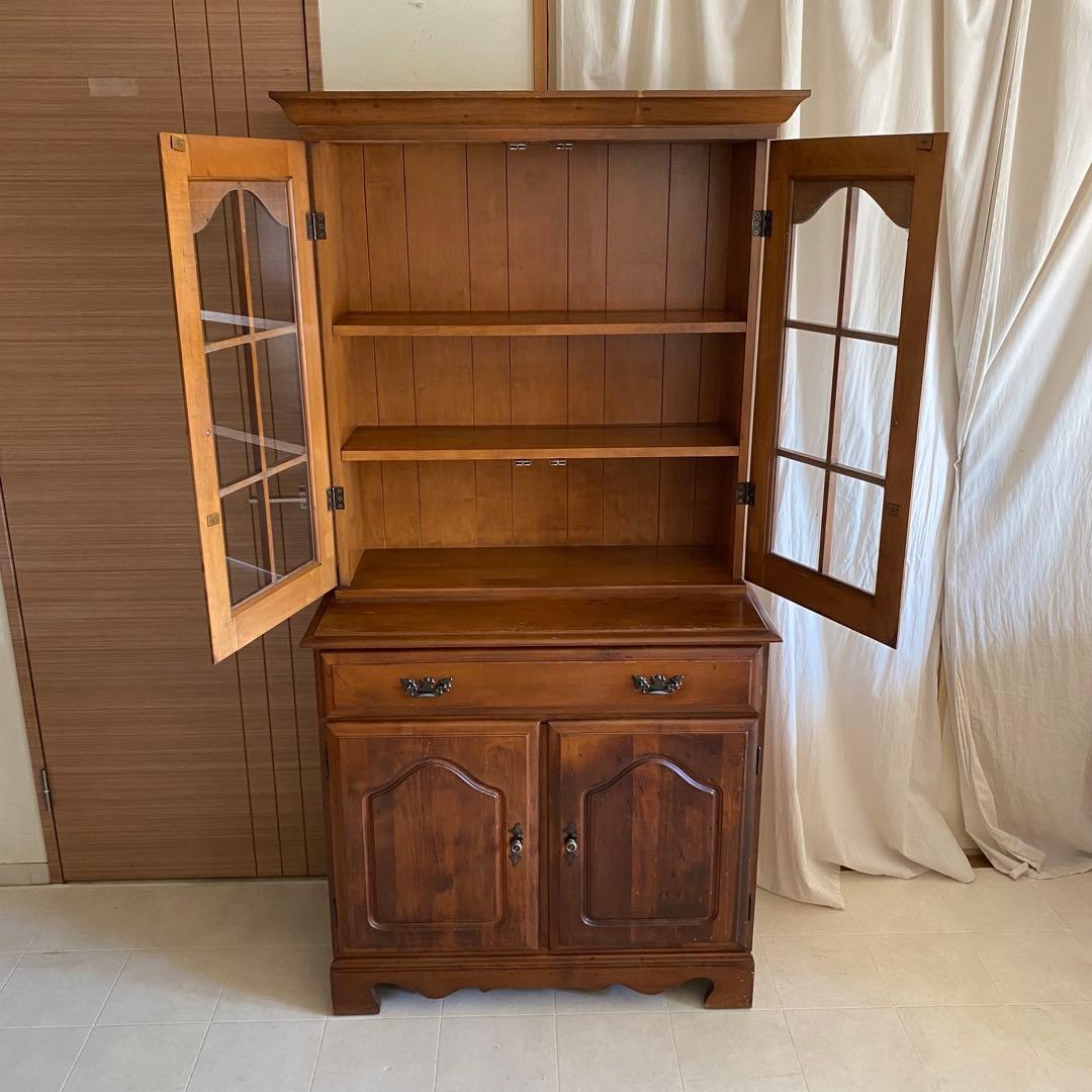 アンティーク　キャビネット　カップボード　シェルフ　食器棚　アメリカ製　北欧