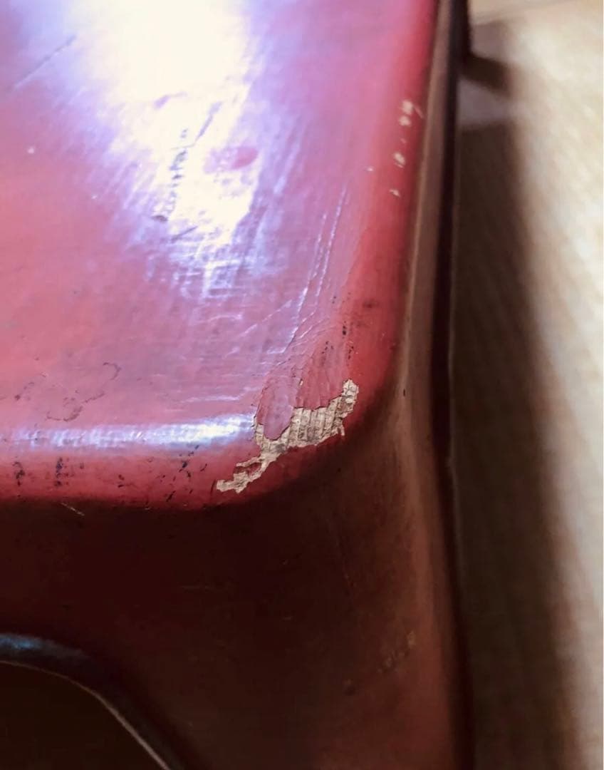 本物一閑張り　１００年前の物　紙と布を貼り合わせ漆で固めた軽く頑丈な物