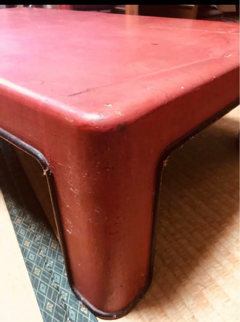 本物一閑張り　１００年前の物　紙と布を貼り合わせ漆で固めた軽く頑丈な物