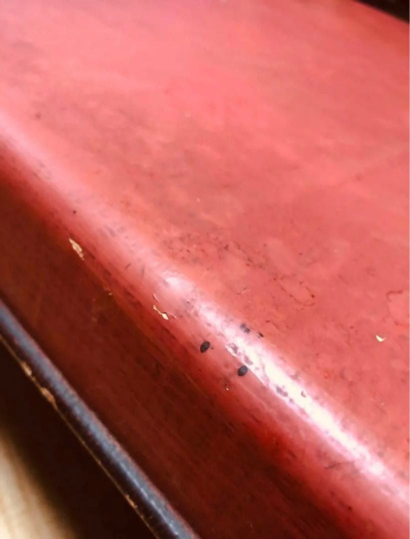 本物一閑張り　１００年前の物　紙と布を貼り合わせ漆で固めた軽く頑丈な物