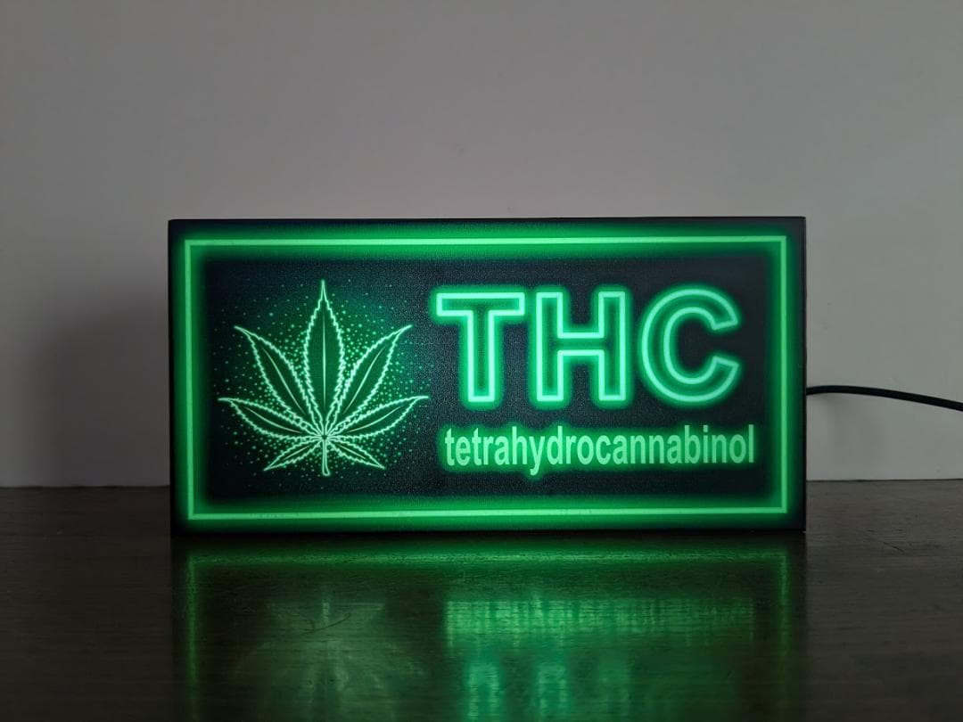 【Lサイズ】大麻 マリファナ ガンジャ THC 看板 置物 雑貨 ライトBOX