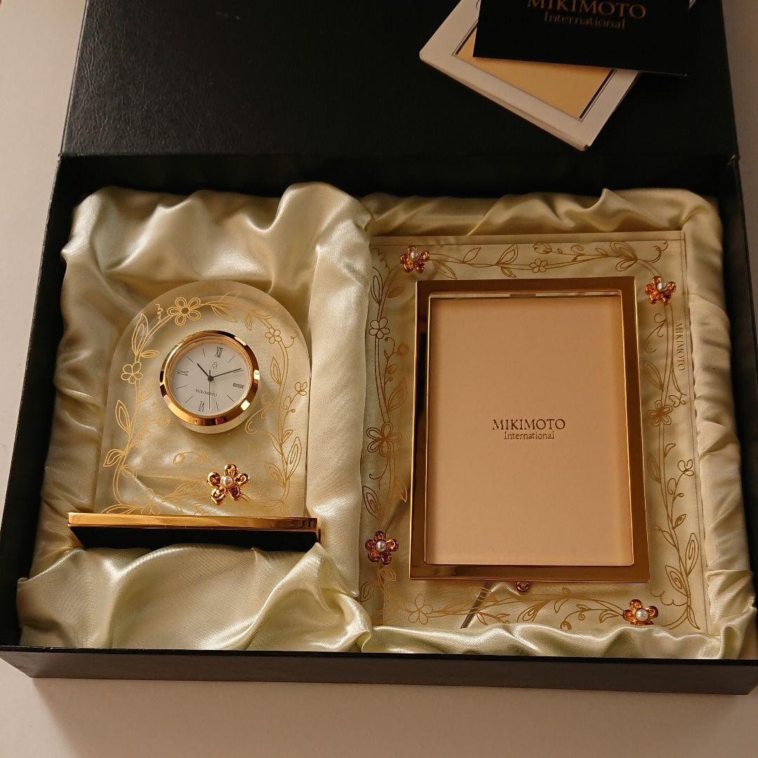 MIKIMOTO  真珠付き置時計&フォトプレート