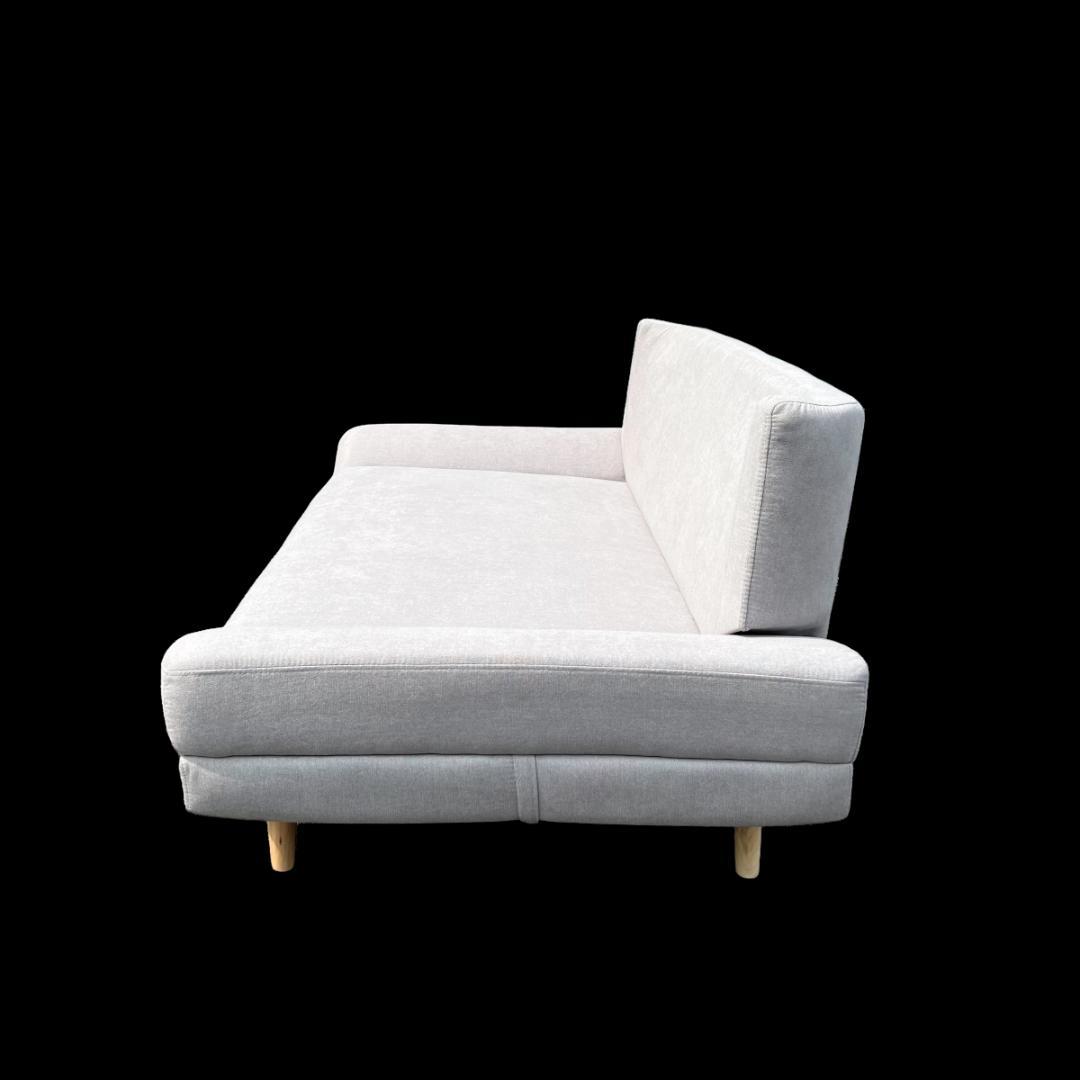 う　クッションなし　ゆったり座面　　2人掛け　グレー　ソファーベット