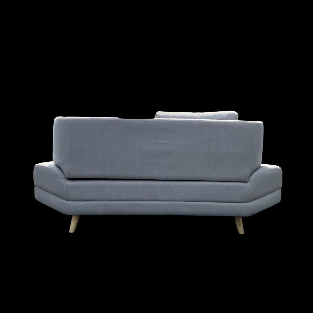 う　クッションなし　ゆったり座面　　2人掛け　グレー　ソファーベット