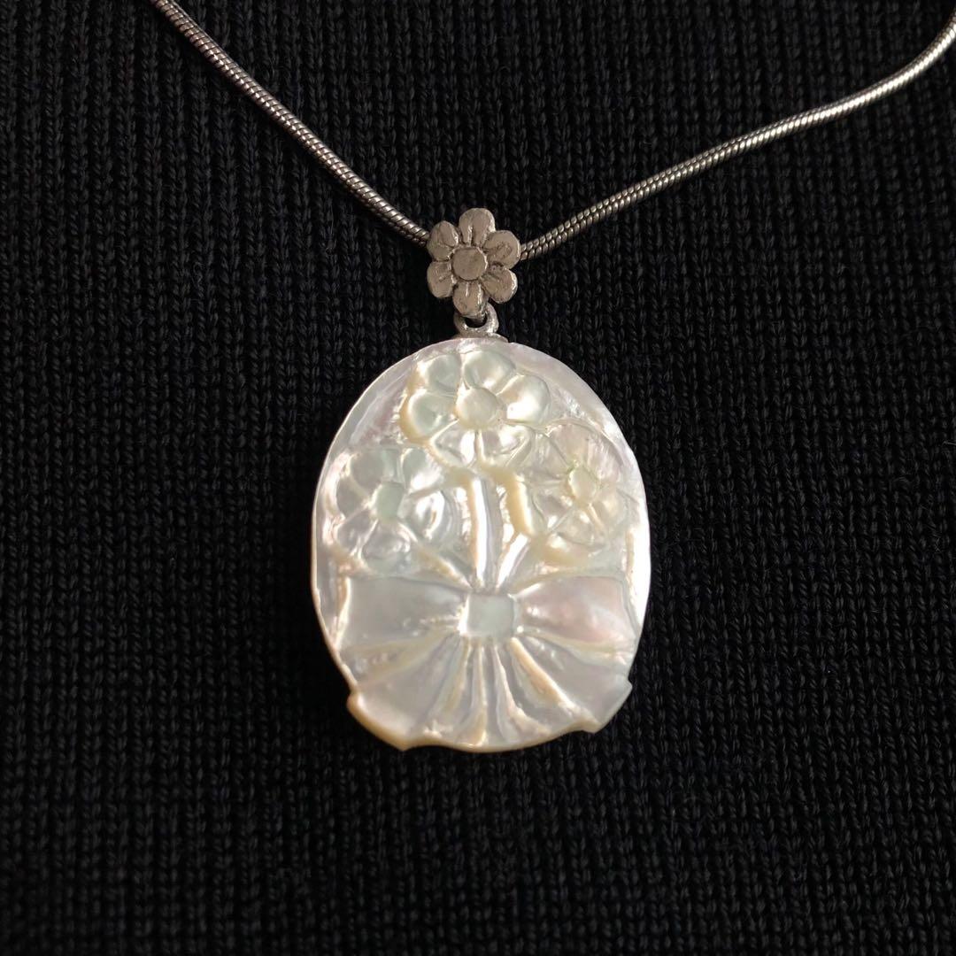 白蝶貝　フラワー　リボン　トップのみ