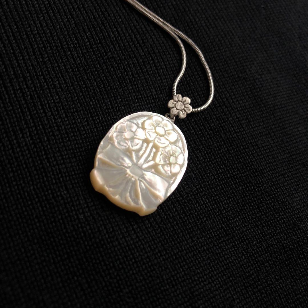 白蝶貝　フラワー　リボン　トップのみ