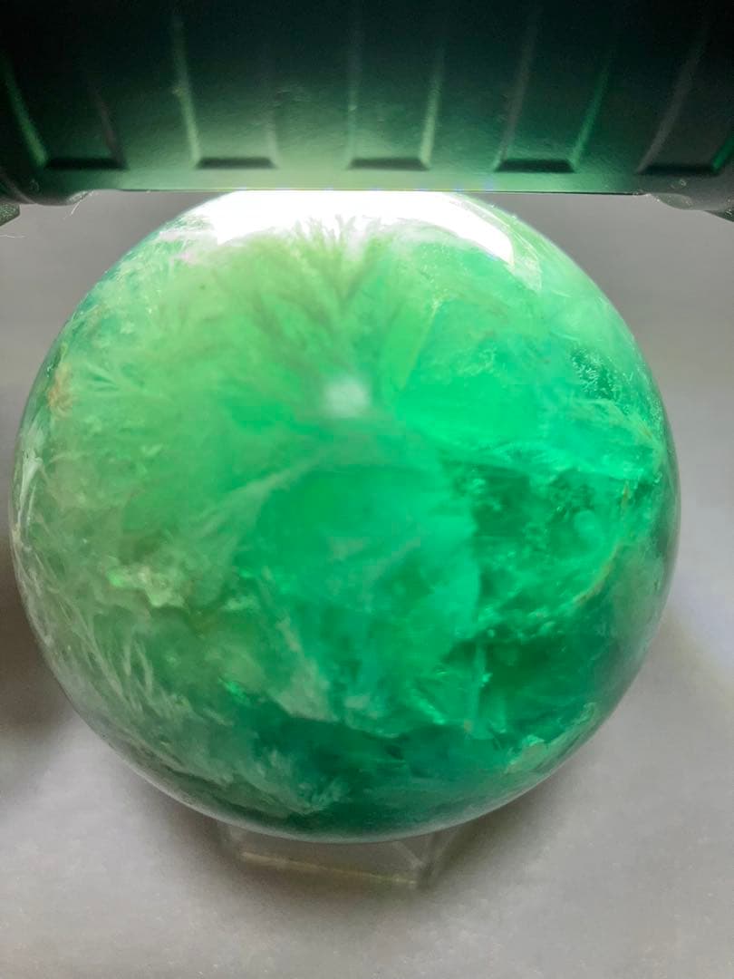 高品質 エンジェルフェザーインフローライトスフィア 66.9mm 台座付