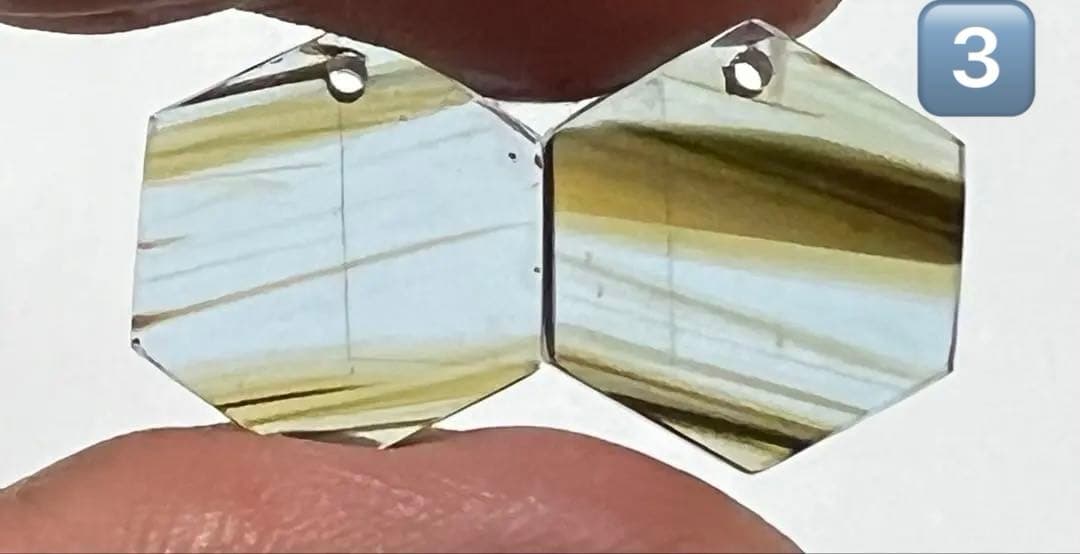 ブルーオブシディアン　六角形　14kgfピアス