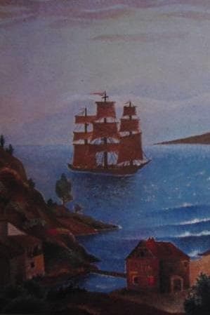 岡鹿之助、【入江】、希少な大判額装用画集より、美品、日本人画家