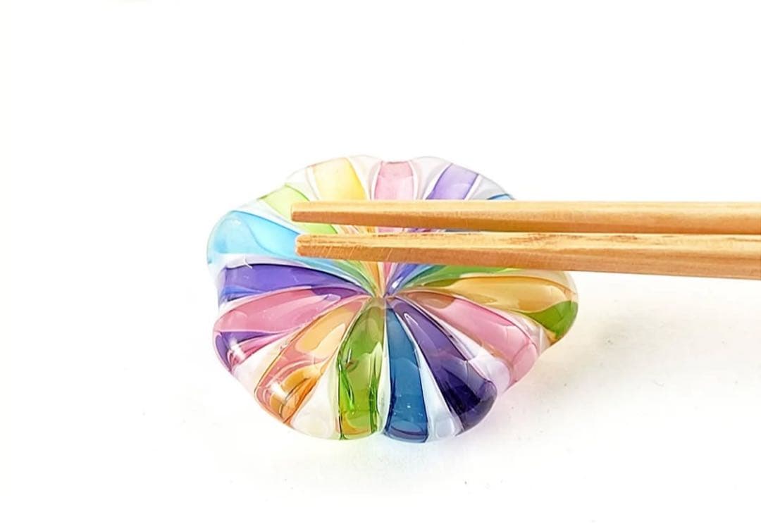 【新品✨】ガラス工房るん 虹の箸置き 3個セット 丹波篠山