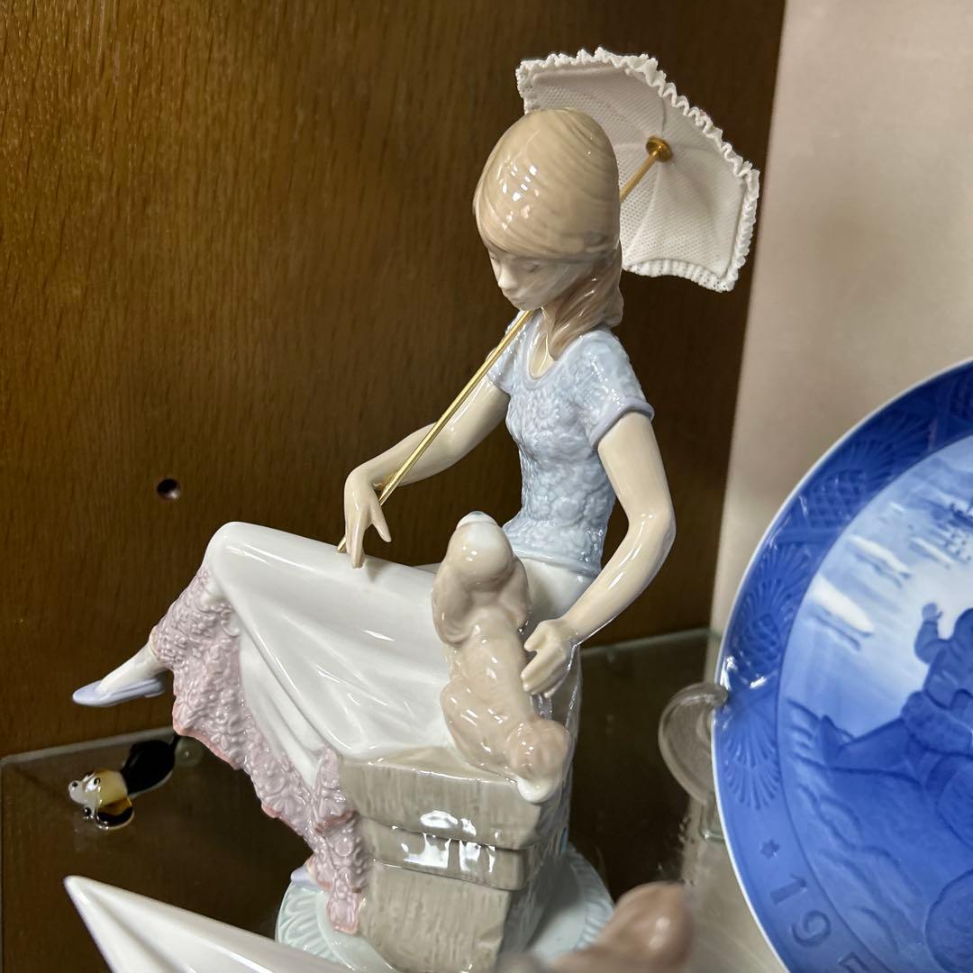 リヤドロ　女性　犬　パラソル　希少　美品