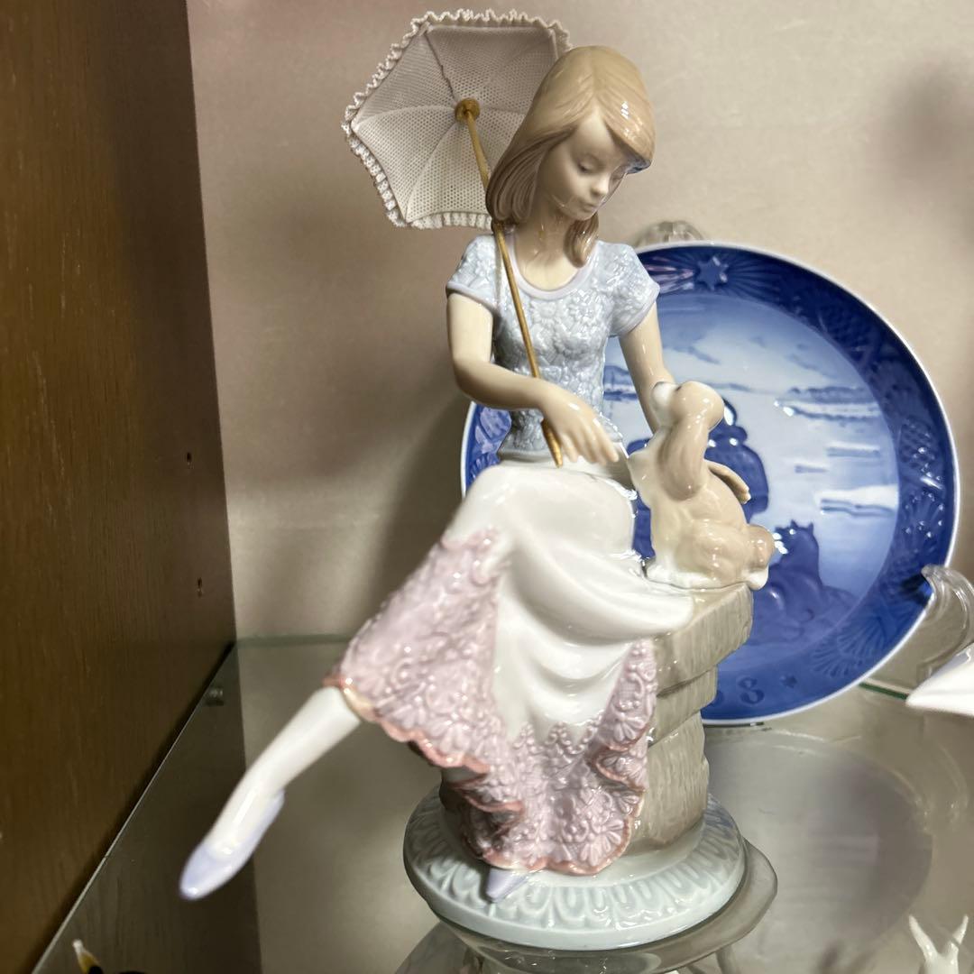 リヤドロ　女性　犬　パラソル　希少　美品
