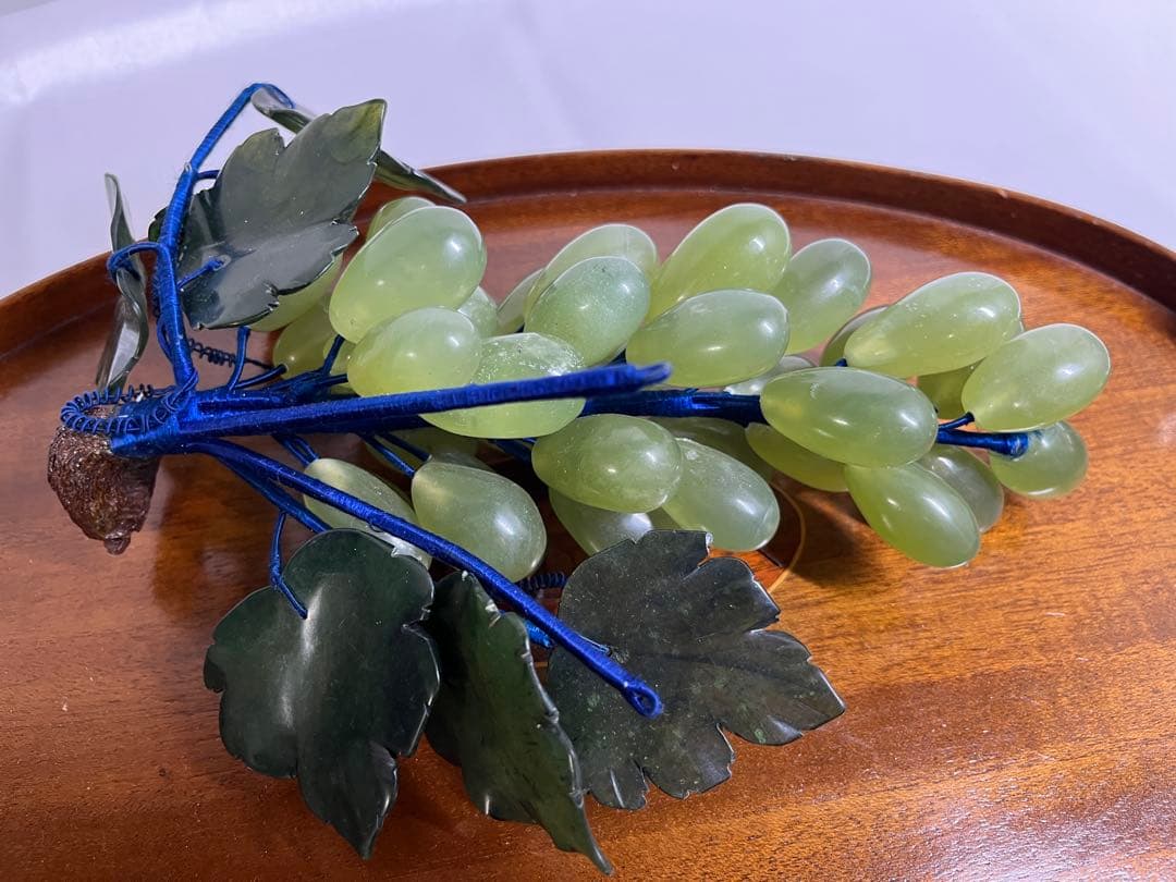 中国美術 翡翠 瑪瑙 ローズクォーツ 紅水晶 葡萄 置物 ぶどう ブドウ