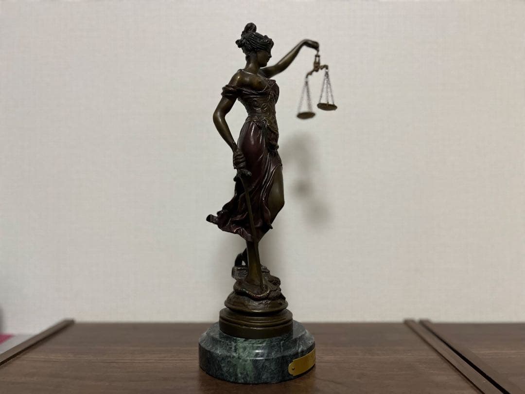 【ブロンズ製】正義の女神 テミス 像(彫刻家A・メイヤーの刻印あり)