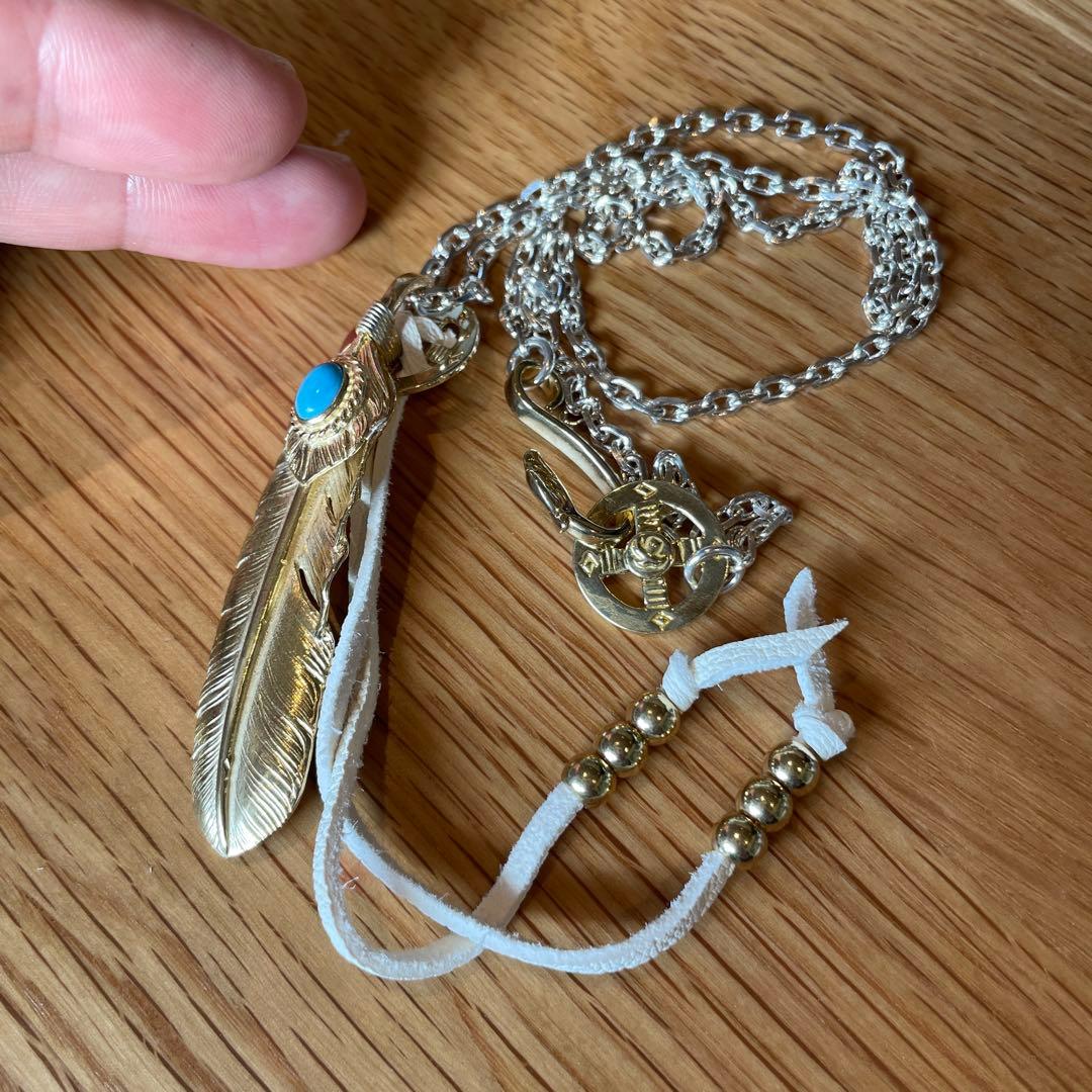 キムタク 全金 ターコイズ フェザーセット ネックレス アクセサリーノーブランド