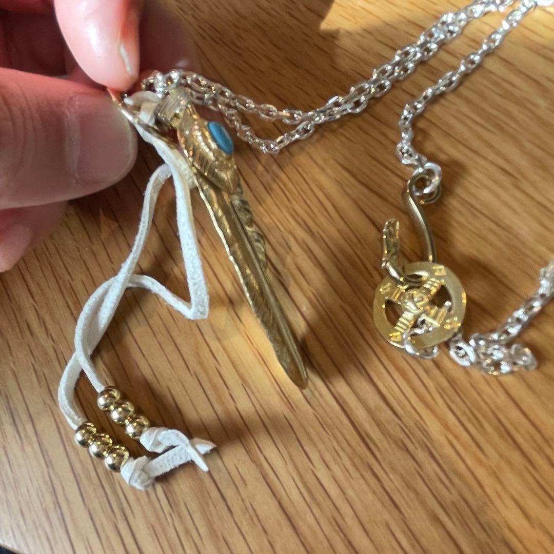 キムタク 全金 ターコイズ フェザーセット ネックレス アクセサリーノーブランド