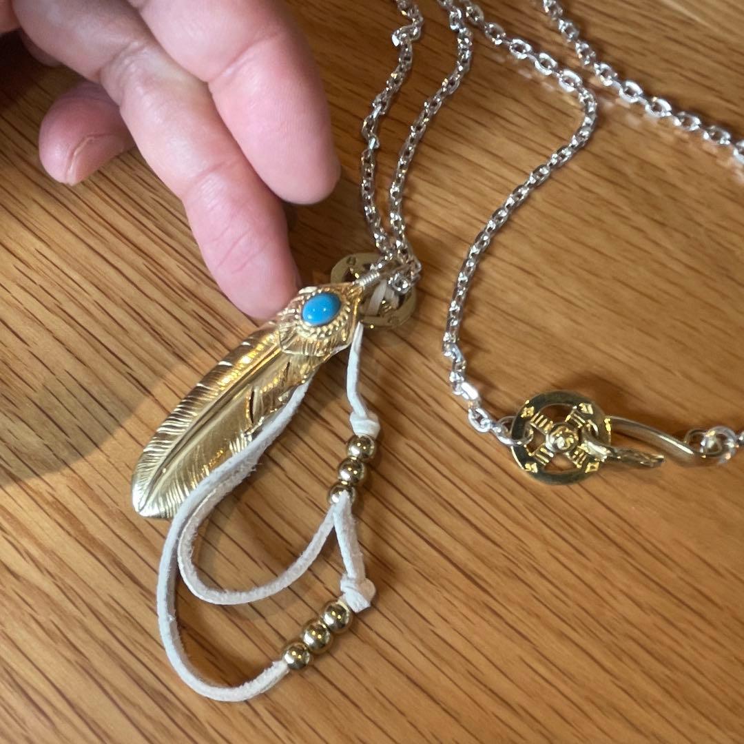キムタク 全金 ターコイズ フェザーセット ネックレス アクセサリーノーブランド