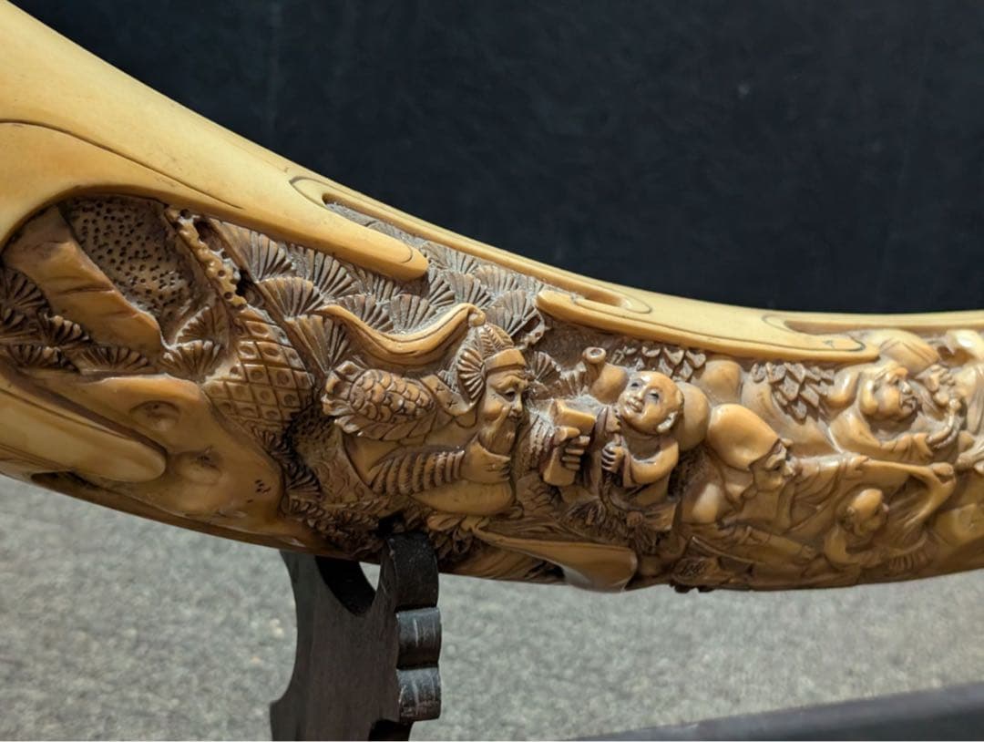 特殊白材 置物 アンティーク 斎谷銘入り七福神　置物 オブジェ