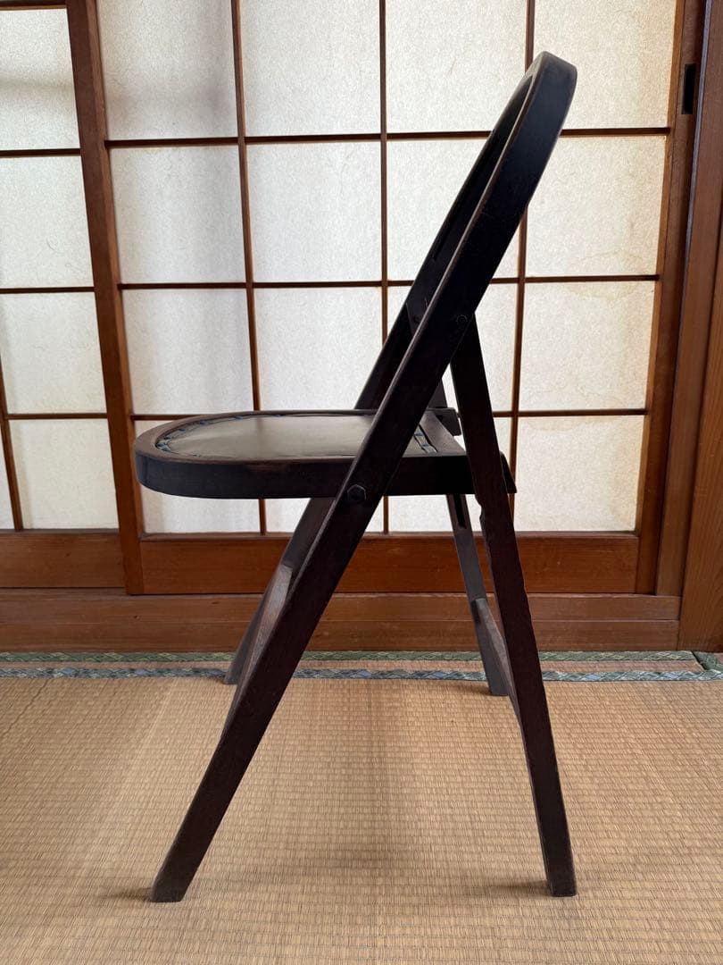 【O-1861】折りたたみイス フォールディングチェア 昭和レトロ アンティーク