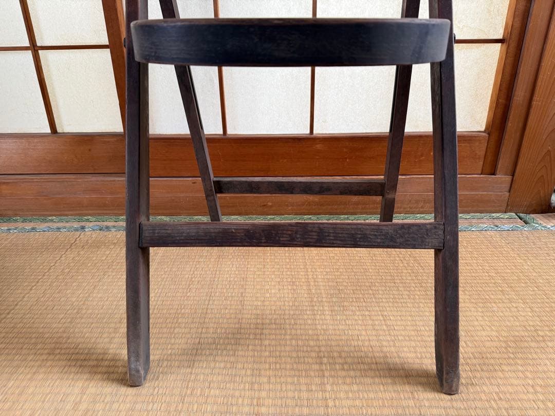 【O-1861】折りたたみイス フォールディングチェア 昭和レトロ アンティーク