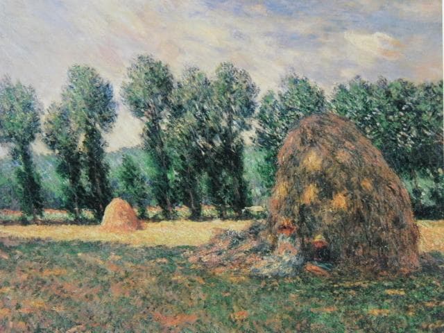 クロード・モネ、「積みわら」、希少な画集より、 新品高級額装付